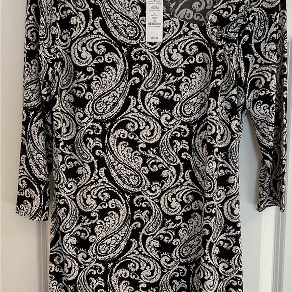 White House Black Market 3/4 Sleeve Asymmetrical Neck Tunic - NWT - Medium - Picture 7 of 10